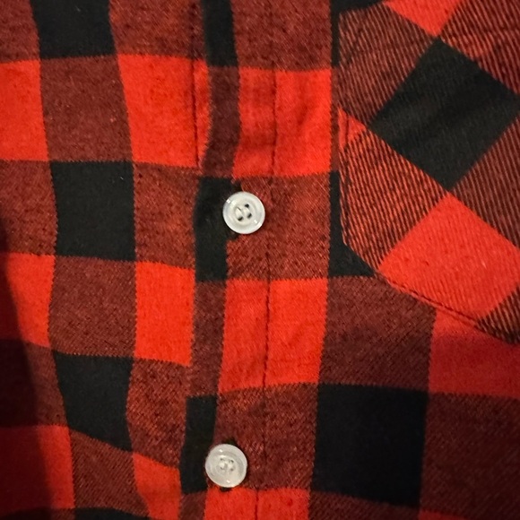 Boys 5T Red Black Buffalo Plaid‎ Button Down. Like New. - Picture 4 of 7